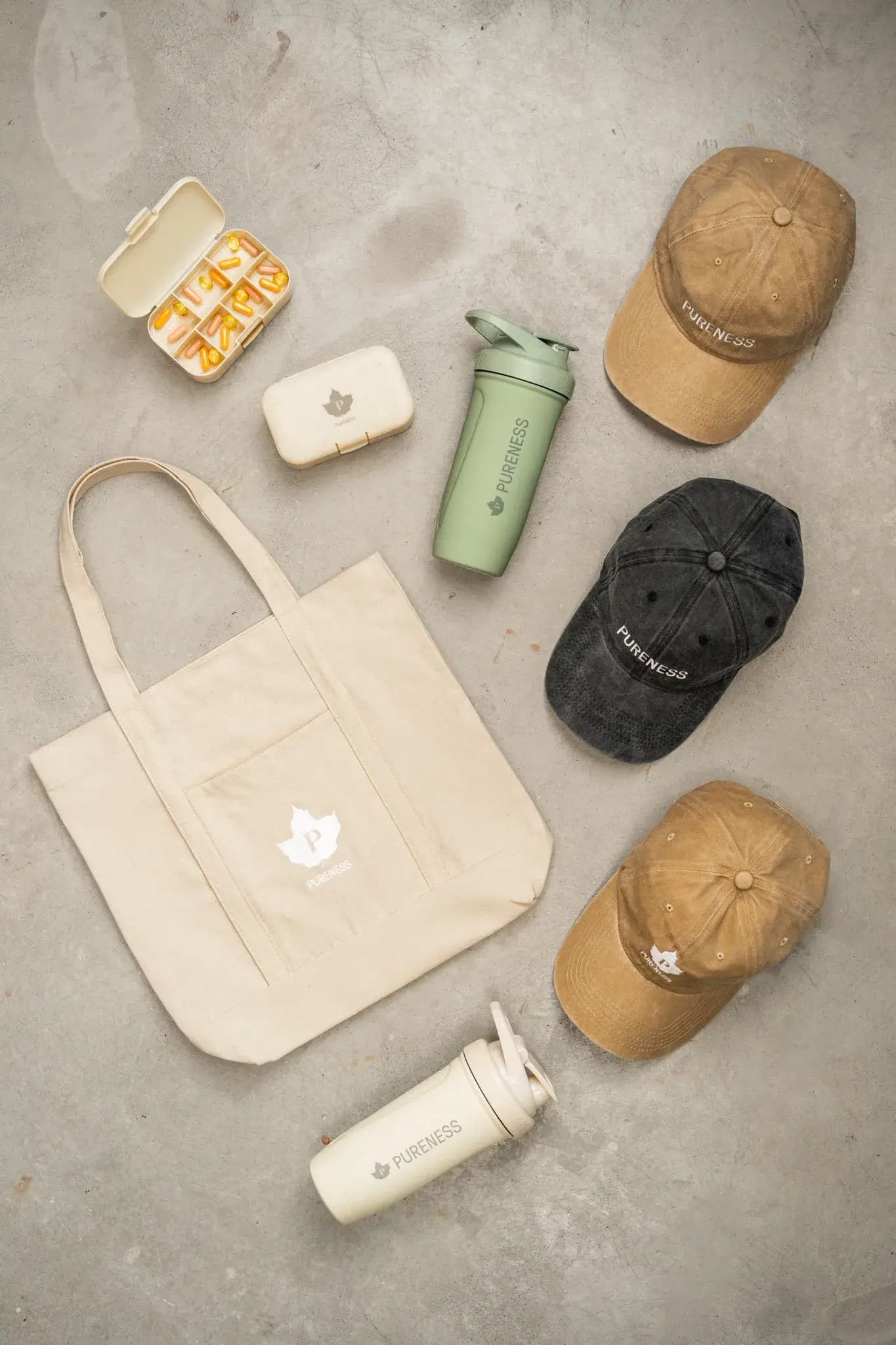 Pureness: Produktsortiment ovanifrån