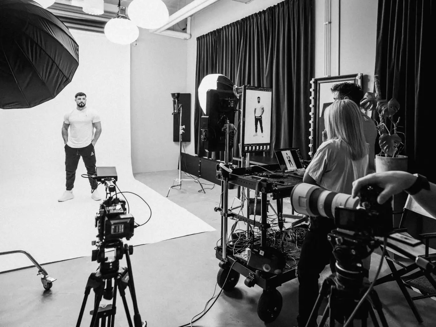 Studion: full crew och backdrop